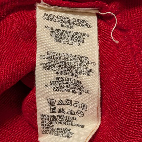 Free People Womens Size S Red White Polka Dot Ruffles Smocked Butterflies Dress - Picture 10 of 11